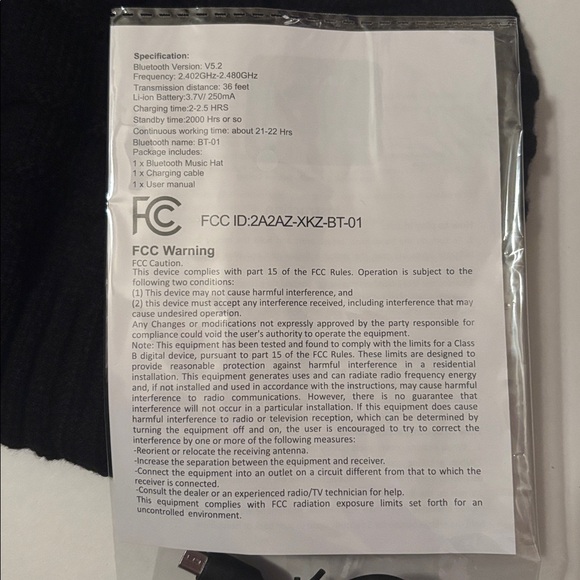 Xikezan | Black Knit Bluetooth Speaker Beanie Cap | Exercise Sports Outdoors NWT - Picture 5 of 15